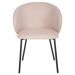 ΚΑΡΕΚΛΑ ISIAH HM9615.03 ΜΠΕΖ ΥΦΑΣΜΑ-ΜΑΥΡΑ ΜΕΤΑΛΛΙΚΑ ΠΟΔΙΑ 56x56x76Υ εκ. - Image 3