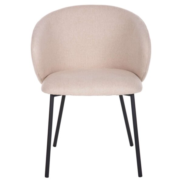 ΚΑΡΕΚΛΑ ISIAH HM9615.03 ΜΠΕΖ ΥΦΑΣΜΑ-ΜΑΥΡΑ ΜΕΤΑΛΛΙΚΑ ΠΟΔΙΑ 56x56x76Υ εκ. - Image 3