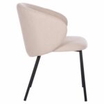 ΚΑΡΕΚΛΑ ISIAH HM9615.03 ΜΠΕΖ ΥΦΑΣΜΑ-ΜΑΥΡΑ ΜΕΤΑΛΛΙΚΑ ΠΟΔΙΑ 56x56x76Υ εκ. - Image 4