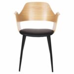 ΚΑΡΕΚΛΑ VELP HM9616.01 ΞΥΛΟ ΣΕ ΦΥΣΙΚΟ-ΜΑΥΡΟ PU-ΜΑΥΡΑ ΜΕΤΑΛ. ΠΟΔΙΑ 55,5x50x79Υεκ. - Image 3