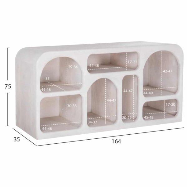 ΜΠΟΥΦΕΣ HANDYR HM9705 ΜΑΣΙΦ ΞΥΛΟ MANGO ΣΕ ΛΕΥΚΟ ΧΡΩΜΑ 165x35x75Yεκ. - Image 2