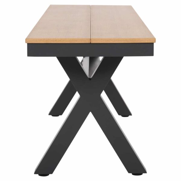 ΠΑΓΚΑΚΙ ΑΛΟΥΜΙΝΙΟΥ TAWNEE HM6038.01 ΑΝΘΡΑΚΙ ΜΕ POLYWOOD ΚΑΘΙΣΜΑ ΣΕ ΦΥΣΙΚΟ ΧΡΩΜΑ 150x36x45Υεκ. - Image 4