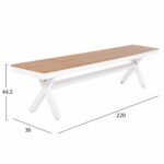 ΠΑΓΚΑΚΙ ΑΛΟΥΜΙΝΙΟΥ TAWNEE HM6040.02 ΛΕΥΚΟ-POLYWOOD ΚΑΘΙΣΜΑ ΦΥΣΙΚΟ 220x36x44,5Υεκ. - Image 2