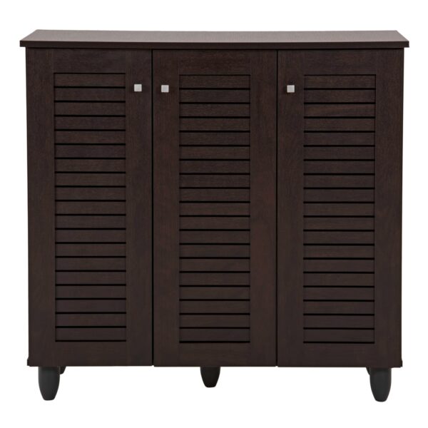 ΠΑΠΟΥΤΣΟΘΗΚΗ-ΝΤΟΥΛΑΠΑ PROLLY HM9609.01 ΜΕΛΑΜΙΝΗ WENGE-3ΠΟΡΤΕΣ-4ΡΑΦΙΑ 87x32x88Υεκ. - Image 3