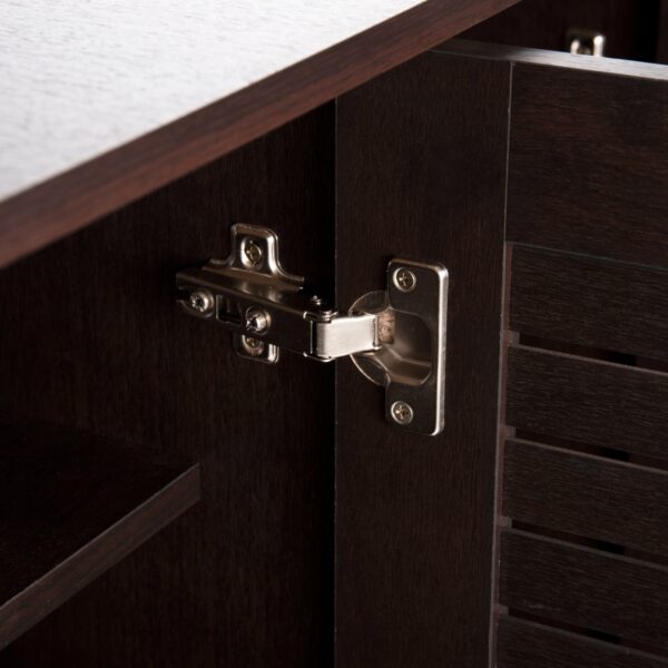 ΠΑΠΟΥΤΣΟΘΗΚΗ-ΝΤΟΥΛΑΠΑ PROLLY HM9609.01 ΜΕΛΑΜΙΝΗ WENGE-3ΠΟΡΤΕΣ-4ΡΑΦΙΑ 87x32x88Υεκ. - Image 6