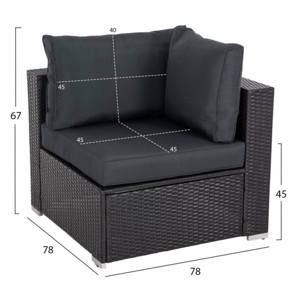 ΠΟΛΥΜΟΡΦΙΚΟ ΣΕΤ ΣΑΛΟΝΙ 7TMX GREN HM6091 ΣΥΝΘ.RATTAN ΑΝΘΡΑΚΙ-ΓΥΑΛΙ ΑΣΦΑΛΕΙΑΣ - Image 2