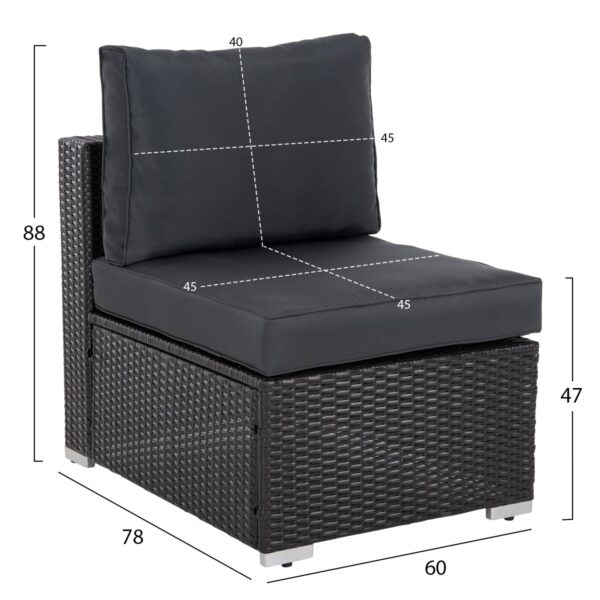 ΠΟΛΥΜΟΡΦΙΚΟ ΣΕΤ ΣΑΛΟΝΙ 7TMX GREN HM6091 ΣΥΝΘ.RATTAN ΑΝΘΡΑΚΙ-ΓΥΑΛΙ ΑΣΦΑΛΕΙΑΣ - Image 3