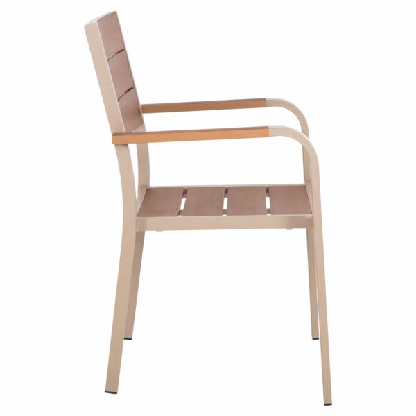 ΠΟΛΥΘΡΟΝΑ ΑΛΟΥΜΙΝΙΟΥ SAGA HM5127.04 ΣΑΜΠΑΝΙ ΜΕ POLYWOOD 55x52x86Yεκ. - Image 4