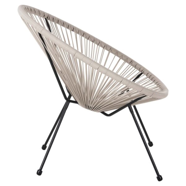 ΠΟΛΥΘΡΟΝΑ HM5872.03 ΤΥΠΟΥ ΦΩΛΙΑ ΜΕΤΑΛ. ACAPULCO ΜΑΥΡΗ-ΕΚΡΟΥ ΣΥΝΘ. RATTAN 71x72x80Υεκ - Image 4