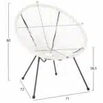 ΠΟΛΥΘΡΟΝΑ HM5872.12 ΤΥΠΟΥ ΦΩΛΙΑ ΜΕΤΑΛ. ACAPULCO ΜΑΥΡΗ-ΛΕΥΚΟ ΣΥΝΘ.RATTAN 71x72x80Υεκ - Image 2