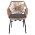 ΠΟΛΥΘΡΟΝΑ TOPIN HM6048.03 ΑΛΟΥΜΙΝΙΟ ΑΝΘΡΑΚΙ-P.E. RATTAN ΜΠΕΖ-ΜΑΞΙΛΑΡΙ ΑΝΘΡΑΚΙ - Image 3