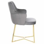 ΠΟΛΥΘΡΟΝΑ TRIANA HM9278.11 ΓΚΡΙ ΒΕΛΟΥΔΟ ΜΕ ΜΕΤΑΛΛΙΚΑ ΧΡΥΣΑ ΠΟΔΙΑ 54,5x60,5x85,5Υεκ. - Image 4