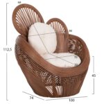 ΠΟΛΥΘΡΟΝΑ CIRCE HM9883 RATTAN ΚΑΦΕ-ΜΑΞΙΛΑΡΙΑ ΕΚΡΟΥ 100x74x112,5Υεκ. - Image 2