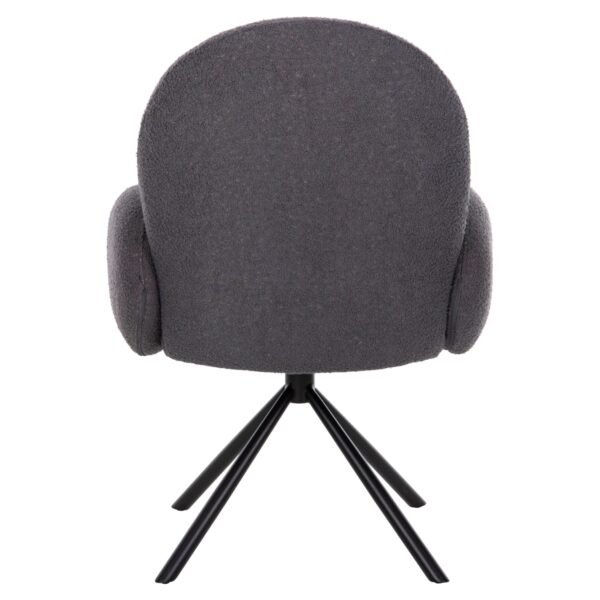 ΠΟΛΥΘΡΟΝΑ ΠΕΡΙΣΤΡΕΦ. WINON HM9778.01 ΓΚΡΙ TEDDY ΥΦΑΣΜΑ-ΜΑΥΡΟ ΜΕΤΑΛΛΟ 65x67x92Υ εκ. - Image 6