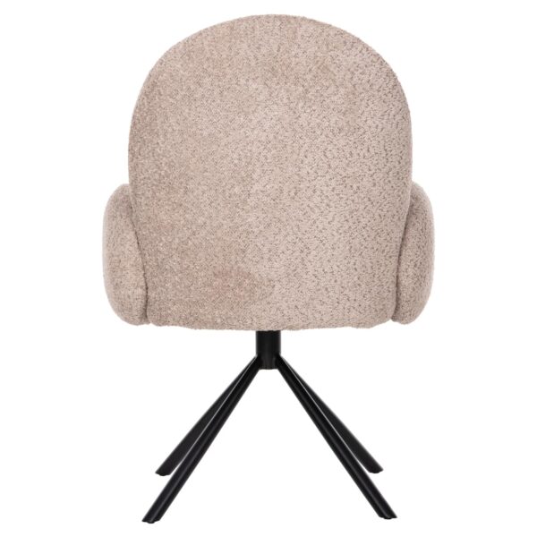 ΠΟΛΥΘΡΟΝΑ ΠΕΡΙΣΤΡΕΦ. WINON HM9778.03 ΜΠΕΖ ΜΠΟΥΚΛΕ ΥΦΑΣΜΑ-ΜΑΥΡΟ ΜΕΤΑΛΛΟ 65x67x92Υ εκ. - Image 6