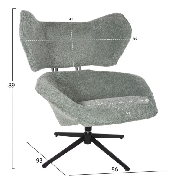 ΠΟΛΥΘΡΟΝΑ ΠΕΡΙΣΤΡΕΦΟΜΕΝΗ BRYLL HM9597.05 ΦΥΣΤΙΚΙ ΜΠΟΥΚΛΕ-ΜΑΥΡΗ ΒΑΣΗ 86x90x97Υεκ. - Image 2