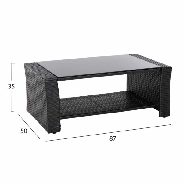 ΣΑΛΟΝΙ ΕΞ.ΧΩΡΟΥ 4ΤΜΧ THORE HM5978 ΣΥΝΘ. RATTAN ΜΑΥΡΟ-ΜΠΕΖ ΜΑΞΙΛΑΡΙΑ - Image 4