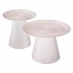 ΣΕΤ 2ΤΜΧ ΤΡΑΠΕΖΙΑ ΣΑΛΟΝΙΟΥ ΣΤΡΟΓΓΥΛΑ ROSS HM11946 ΜΑΣΙΦ MANGO ΛΕΥΚΟ Φ60 & Φ45εκ. - Image 5