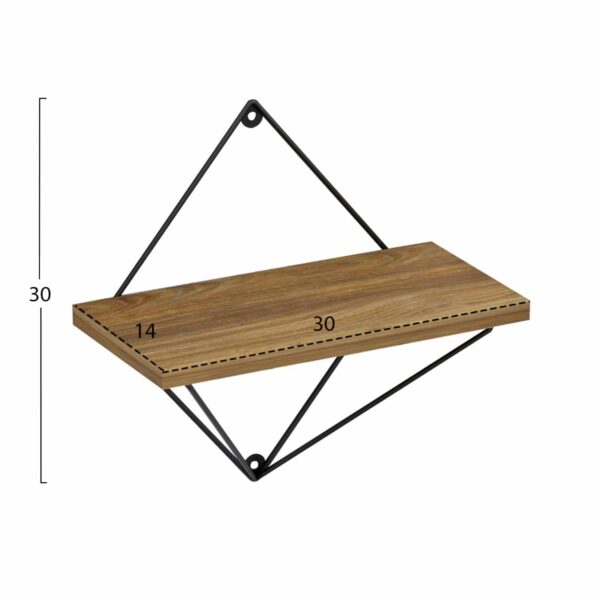 ΣΕΤ ΡΑΦΙΑ ΤΟΙΧΟΥ ZANNARD HM8929.11 ΜΕΤΑΛΛΟ ΜΑΥΡΟ-ΜΕΛΑΜΙΝΗ ΦΥΣΙΚΟ 30x14x30Υ εκ. - Image 2