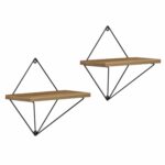 ΣΕΤ ΡΑΦΙΑ ΤΟΙΧΟΥ ZANNARD HM8929.11 ΜΕΤΑΛΛΟ ΜΑΥΡΟ-ΜΕΛΑΜΙΝΗ ΦΥΣΙΚΟ 30x14x30Υ εκ. - Image 4