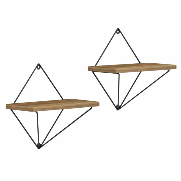 ΣΕΤ ΡΑΦΙΑ ΤΟΙΧΟΥ ZANNARD HM8929.11 ΜΕΤΑΛΛΟ ΜΑΥΡΟ-ΜΕΛΑΜΙΝΗ ΦΥΣΙΚΟ 30x14x30Υ εκ. - Image 4