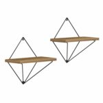 ΣΕΤ ΡΑΦΙΑ ΤΟΙΧΟΥ ZANNARD HM8929.11 ΜΕΤΑΛΛΟ ΜΑΥΡΟ-ΜΕΛΑΜΙΝΗ ΦΥΣΙΚΟ 30x14x30Υ εκ. - Image 6