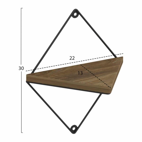 ΣΕΤ ΡΑΦΙΑ ΤΟΙΧΟΥ EVERLEIGH HM8951.11 ΜΕΤΑΛΛΟ ΜΑΥΡΟ-ΜΕΛΑΜΙΝΗ ΦΥΣΙΚΟ 22x13x30Υεκ. - Image 2