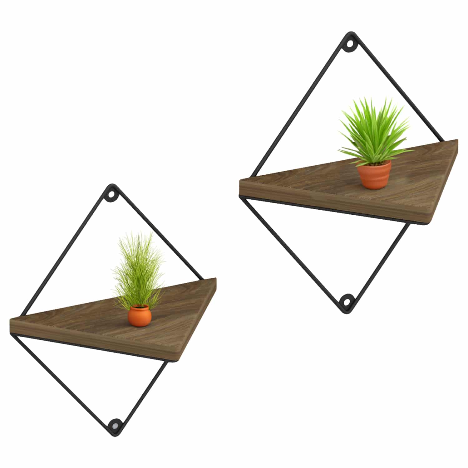 HM8951.11 ΣΕΤ ΡΑΦΙΑ ΤΟΙΧΟΥ EVERLEIGH HM8951.11 ΜΕΤΑΛΛΟ ΜΑΥΡΟ-ΜΕΛΑΜΙΝΗ ΦΥΣΙΚΟ 22x13x30Υεκ. - Image 1