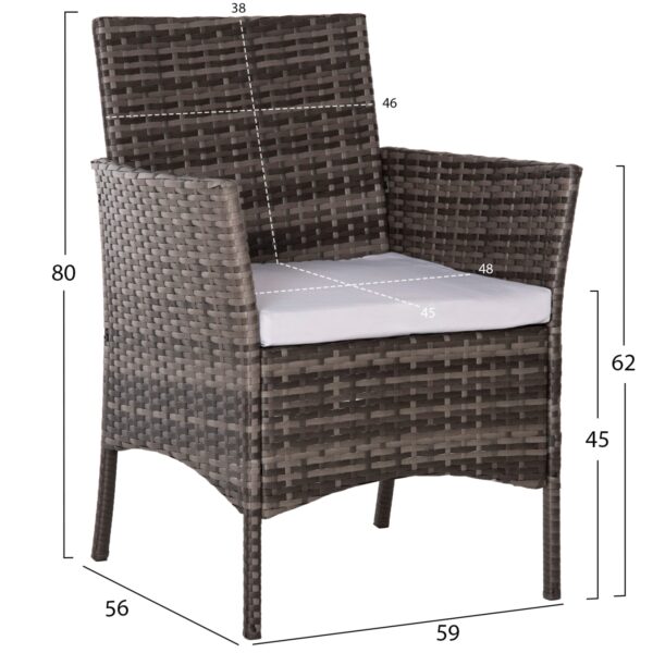 ΣΕΤ ΣΑΛΟΝΙ 4ΤΜΧ STASIA HM6089.02 ΣΥΝΘ.RATTAN ΓΚΡΙ-ΜΠΕΖ ΜΑΞΙΛΑΡΙΑ - Image 2