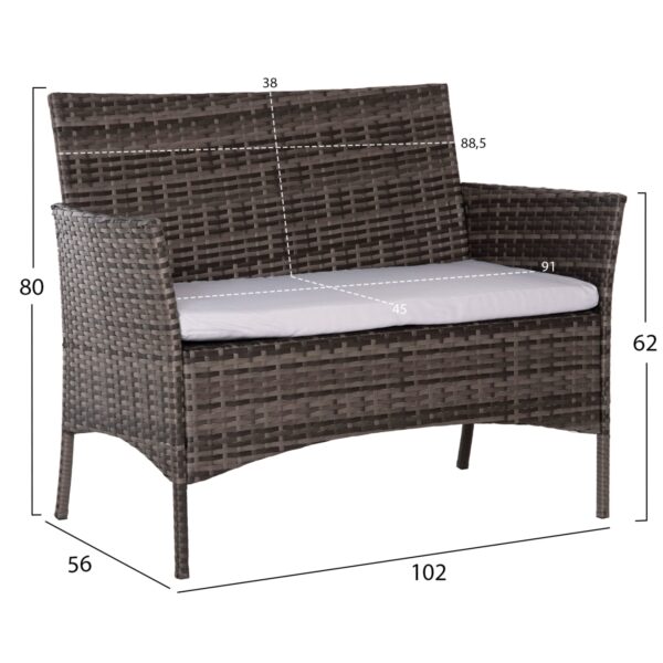ΣΕΤ ΣΑΛΟΝΙ 4ΤΜΧ STASIA HM6089.02 ΣΥΝΘ.RATTAN ΓΚΡΙ-ΜΠΕΖ ΜΑΞΙΛΑΡΙΑ - Image 3