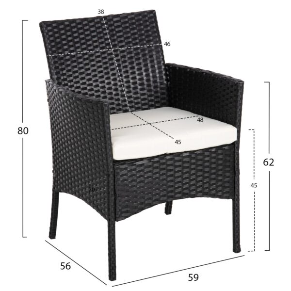 ΣΕΤ ΣΑΛΟΝΙ 4ΤΜΧ STASIA HM6089.04 ΣΥΝΘ.RATTAN ΜΑΥΡΟ-ΜΠΕΖ ΜΑΞΙΛΑΡΙΑ - Image 2
