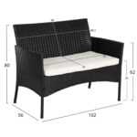 ΣΕΤ ΣΑΛΟΝΙ 4ΤΜΧ STASIA HM6089.04 ΣΥΝΘ.RATTAN ΜΑΥΡΟ-ΜΠΕΖ ΜΑΞΙΛΑΡΙΑ - Image 3