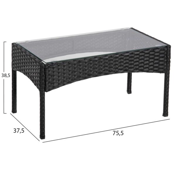 ΣΕΤ ΣΑΛΟΝΙ 4ΤΜΧ STASIA HM6089.04 ΣΥΝΘ.RATTAN ΜΑΥΡΟ-ΜΠΕΖ ΜΑΞΙΛΑΡΙΑ - Image 4