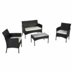 ΣΕΤ ΣΑΛΟΝΙ 4ΤΜΧ STASIA HM6089.04 ΣΥΝΘ.RATTAN ΜΑΥΡΟ-ΜΠΕΖ ΜΑΞΙΛΑΡΙΑ - Image 5
