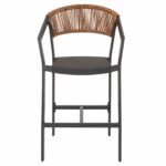 ΣΚΑΜΠΟ ΑΛΟΥΜΙΝΙΟΥ ΑΝΘΡΑΚΙ HM5892.31 ΜΕΣ. ΥΨΟΥΣ-ΜE RATTAN & TΕΧΤLINE 57x57x99,5Yεκ. - Image 2