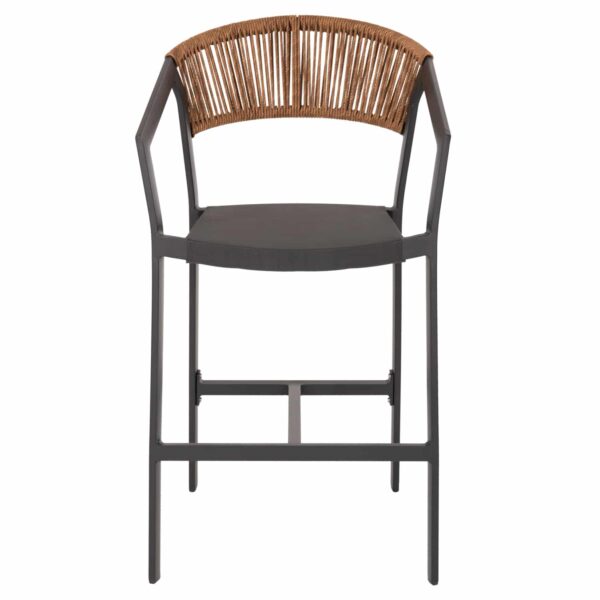 ΣΚΑΜΠΟ ΑΛΟΥΜΙΝΙΟΥ ΑΝΘΡΑΚΙ HM5892.31 ΜΕΣ. ΥΨΟΥΣ-ΜE RATTAN & TΕΧΤLINE 57x57x99,5Yεκ. - Image 2