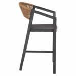 ΣΚΑΜΠΟ ΑΛΟΥΜΙΝΙΟΥ ΑΝΘΡΑΚΙ HM5892.31 ΜΕΣ. ΥΨΟΥΣ-ΜE RATTAN & TΕΧΤLINE 57x57x99,5Yεκ. - Image 3