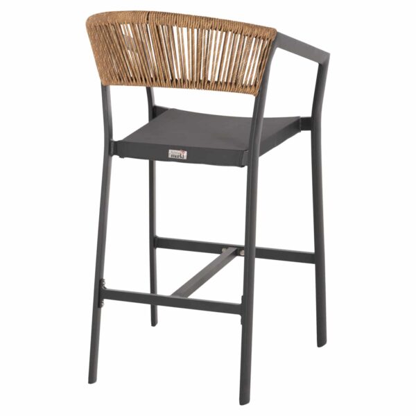 ΣΚΑΜΠΟ ΑΛΟΥΜΙΝΙΟΥ ΑΝΘΡΑΚΙ HM5892.31 ΜΕΣ. ΥΨΟΥΣ-ΜE RATTAN & TΕΧΤLINE 57x57x99,5Yεκ. - Image 4