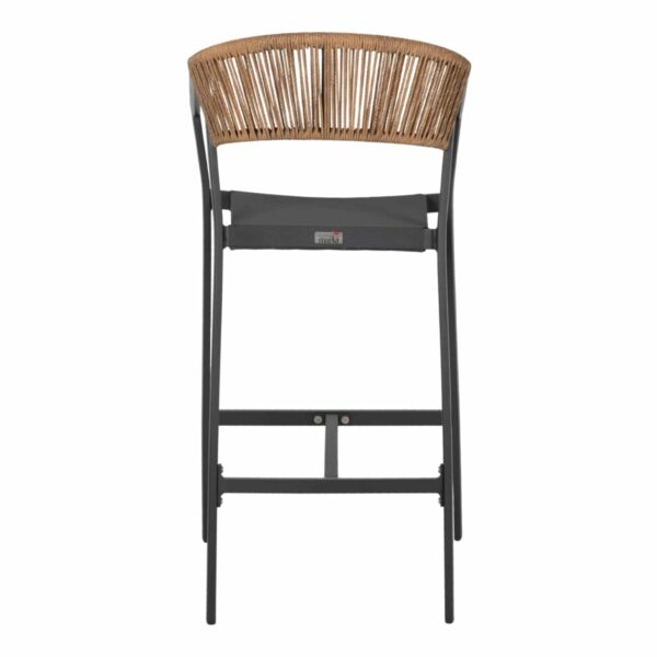 ΣΚΑΜΠΟ ΑΛΟΥΜΙΝΙΟΥ ΑΝΘΡΑΚΙ ΜΕ ΜΠΡΑΤΣΑ RATTAN & TEXTLINE 56x58x105Yεκ.HM5892.21 - Image 5