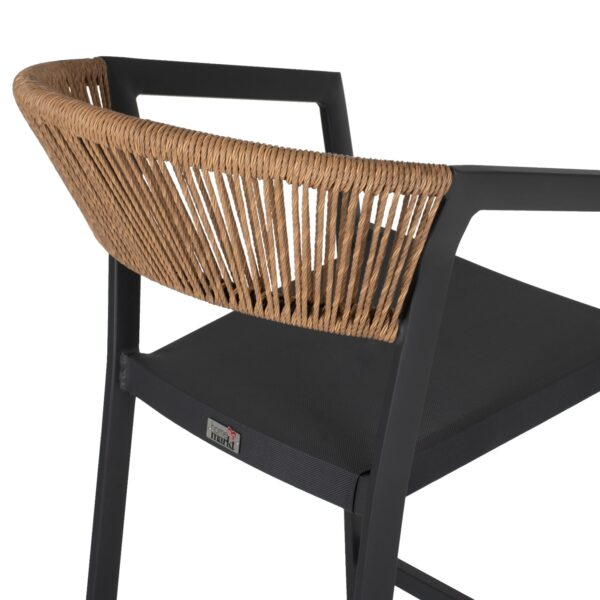 ΣΚΑΜΠΟ ΑΛΟΥΜΙΝΙΟΥ ΑΝΘΡΑΚΙ ΜΕ ΜΠΡΑΤΣΑ RATTAN & TEXTLINE 56x58x105Yεκ.HM5892.21 - Image 6
