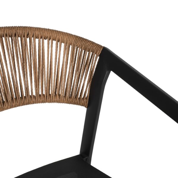 ΣΚΑΜΠΟ ΑΛΟΥΜΙΝΙΟΥ ΑΝΘΡΑΚΙ ΜΕ ΜΠΡΑΤΣΑ RATTAN & TEXTLINE 56x58x105Yεκ.HM5892.21 - Image 7