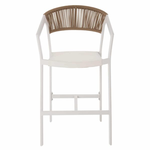 ΣΚΑΜΠΟ ΑΛΟΥΜΙΝΙΟΥ ΛΕΥΚΟ HM5892.32 ΜΕΣ. ΥΨΟΥΣ-ΜE RATTAN & TΕΧΤLINE 57x57x99,5Yεκ. - Image 2