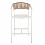 ΣΚΑΜΠΟ ΑΛΟΥΜΙΝΙΟΥ ΛΕΥΚΟ ΜΕ ΜΠΡΑΤΣΑ RATTAN & TEXTLINE 56x58x105Yεκ. HM5892.22 - Image 2
