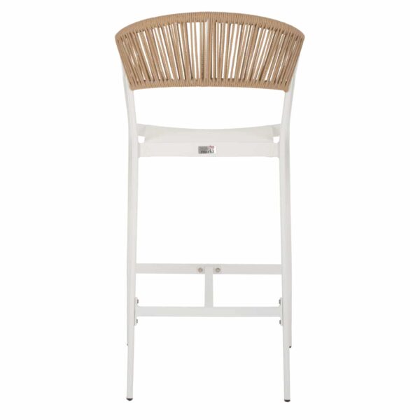 ΣΚΑΜΠΟ ΑΛΟΥΜΙΝΙΟΥ ΛΕΥΚΟ ΜΕ ΜΠΡΑΤΣΑ RATTAN & TEXTLINE 56x58x105Yεκ. HM5892.22 - Image 5