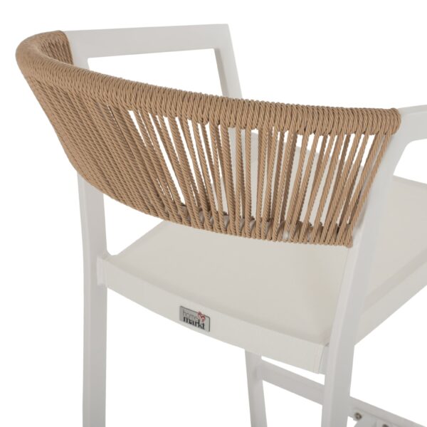 ΣΚΑΜΠΟ ΑΛΟΥΜΙΝΙΟΥ ΛΕΥΚΟ ΜΕ ΜΠΡΑΤΣΑ RATTAN & TEXTLINE 56x58x105Yεκ. HM5892.22 - Image 6