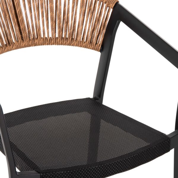 ΣΚΑΜΠΟ ΑΛΟΥΜΙΝΙΟΥ ΜΑΥΡΟ HM5892.35 ΜΕΣ. ΥΨΟΥΣ-ΜE RATTAN & TΕΧΤLINE 57x57x99,5Yεκ. - Image 6