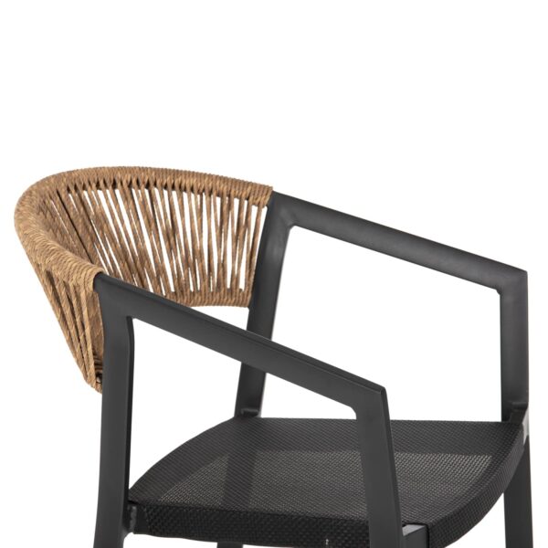 ΣΚΑΜΠΟ ΑΛΟΥΜΙΝΙΟΥ ΜΑΥΡΟ HM5892.35 ΜΕΣ. ΥΨΟΥΣ-ΜE RATTAN & TΕΧΤLINE 57x57x99,5Yεκ. - Image 7