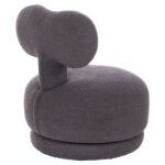 ΣΚΑΜΠΟ ΜΕ ΠΛΑΤΗ ΠΕΡΙΣΤΡΕΦΟΜΕΝΟ KRIVIO HM9775.01 ΓΚΡΙ TEDDY ΥΦΑΣΜΑ 52x53x60Yεκ. - Image 5