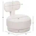 ΣΚΑΜΠΟ ΜΕ ΠΛΑΤΗ ΠΕΡΙΣΤΡΕΦΟΜΕΝΟ KRIVIO HM9775.05 ΛΕΥΚΟ TEDDY ΥΦΑΣΜΑ 52x53x60Yεκ. - Image 2