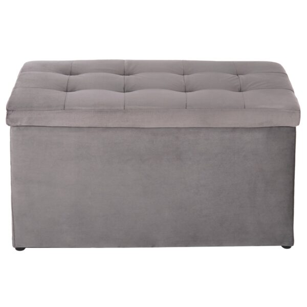 skampo-mpaoylo-me-apothikeytiko-choro-fb-2 ΣΚΑΜΠΟ-ΜΠΑΟΥΛΟ ΜΕ ΑΠΟΘΗΚΕΥΤΙΚΟ ΧΩΡΟ PUNK HM279.11 ΓΚΡΙ ΒΕΛΟΥΔΟ 90x50x50Υεκ. - Image 3